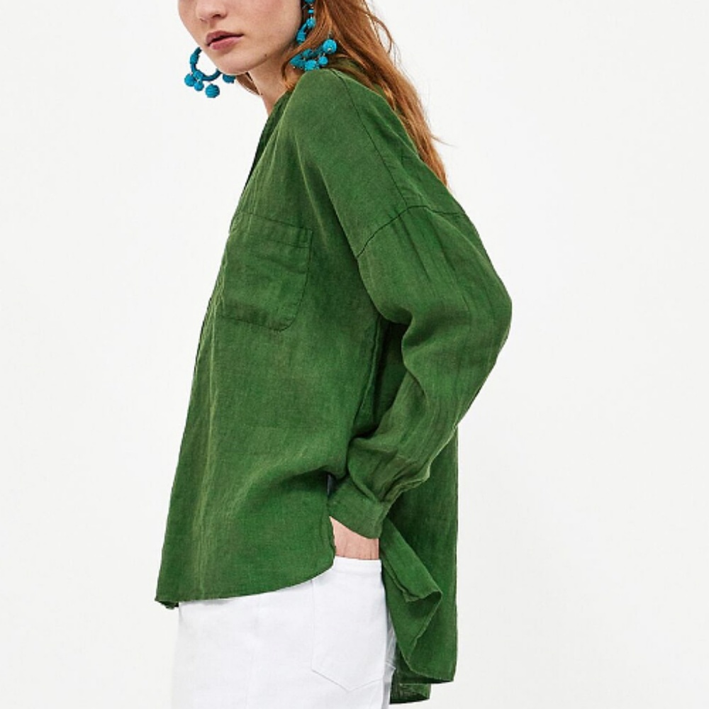 Zara Oversized linen blouse